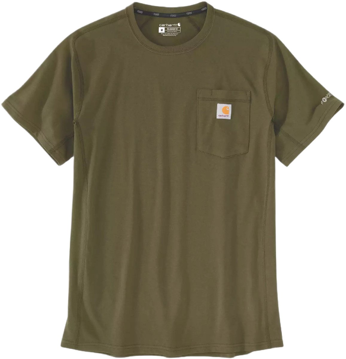 Carhartt Force Pocket S/S T-Shirt 106652 Dark Bronzed -S Groen