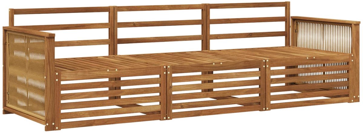 vidaXL Buiten - bank - set - 3 - st - Naturel - Massief - Acacia - Hout