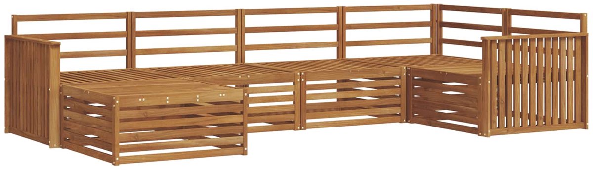 vidaXL Buiten - bank - set - 6 - st - 6-zits - Naturel - Massief - Acacia - Hout