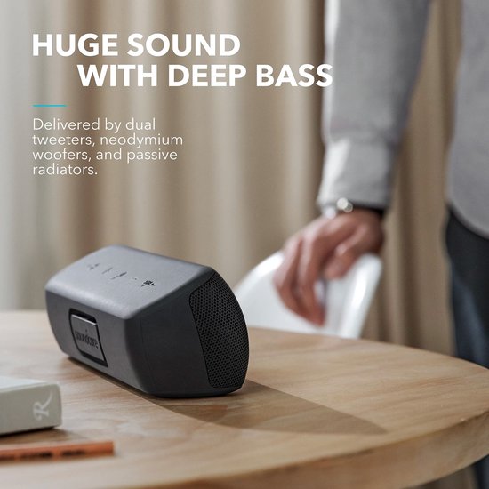 Trendique - Bluetooth speaker - Bluetooth speaker draadloos - Box - Krachtig 30W stereogeluid - BassUp-technologie - IPX7 waterdicht — afbeelding 3