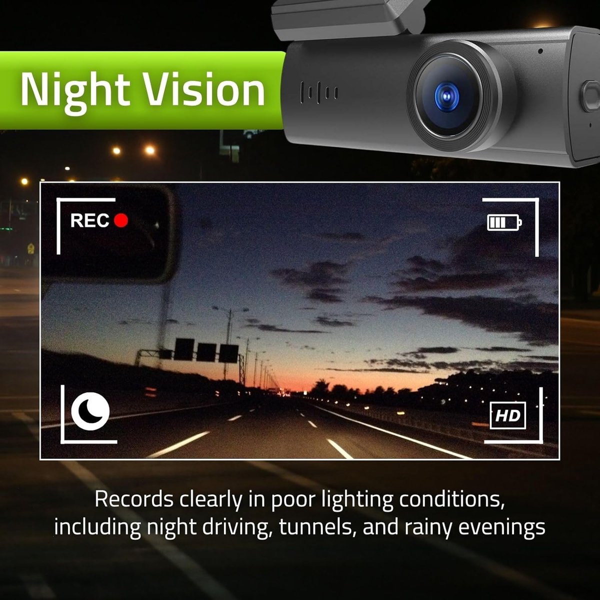 Nedis Dashcam – 1080p Full HD – Voor Auto – WiFi – Nachtzicht – Looprecording - 128GB - Vaderdag Cadeau – foto 7