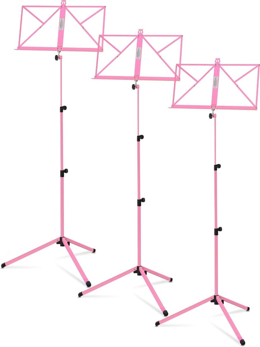 Muziekstandaard Medium - Notenhouder - Muziek Uitlezen - Driepoot Stabiliteit - 65-130 cm - Roos