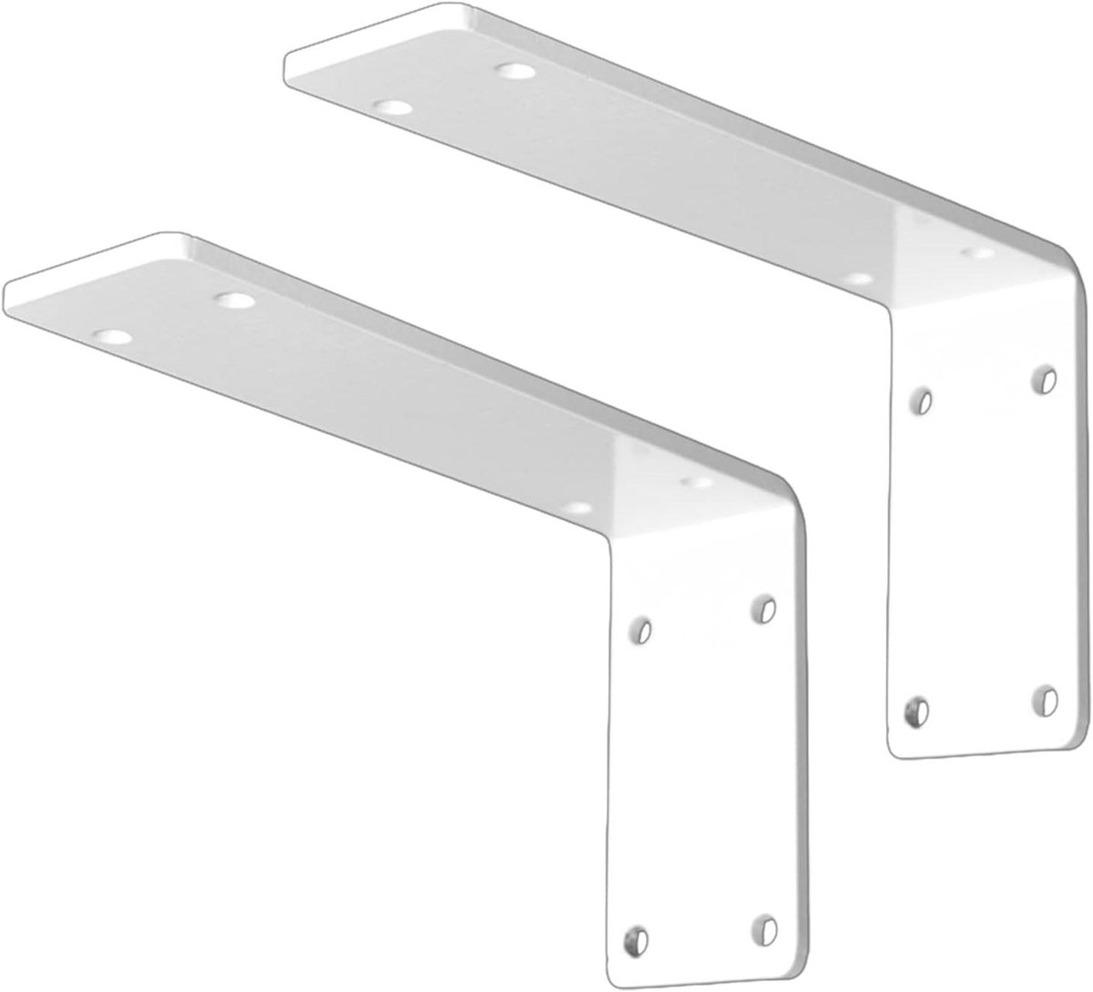 Ijzeren Plankhouders - Steunen Zwaar - Wandmontage Opslag - Robuuste Stalen Constructie - 90x100 mm - Wit