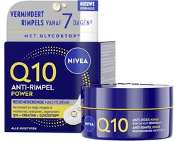 NIVEA Q10 POWER Anti-Rimpel Nachtcrème voor Vrouwen - Alle huidtypen - Crème Verrijkt met Q10 en Creatine - 50 ml