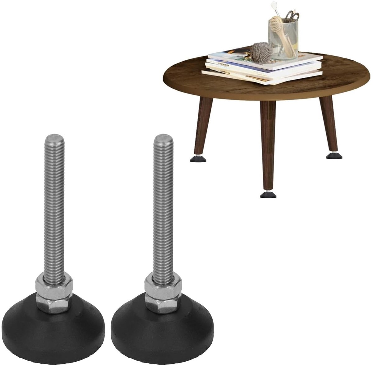 aladdien - Meubels Nivellering Voeten - Verstelbare Voetglijders - Zwart - Geschikt voor Tafel en Stoel - 2 Stks - 10kg Belastbaar