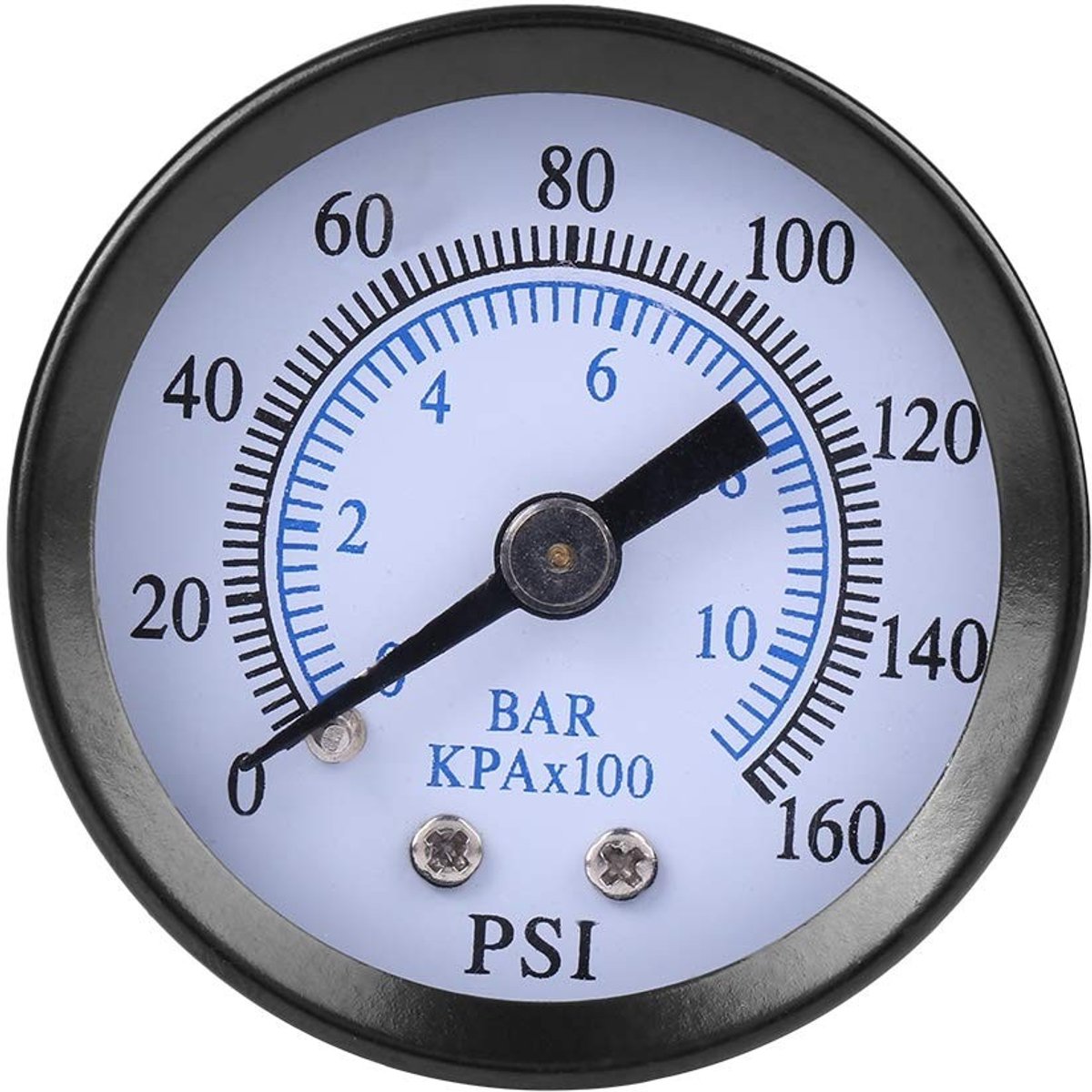 aladdien - Kleine 1/8 NPT-draadmanometer - Drukmeter voor Brandstof, Lucht, Olie en Water - Draagbaar en Gemakkelijk Mee Te Nemen - Metalen Behuizin...