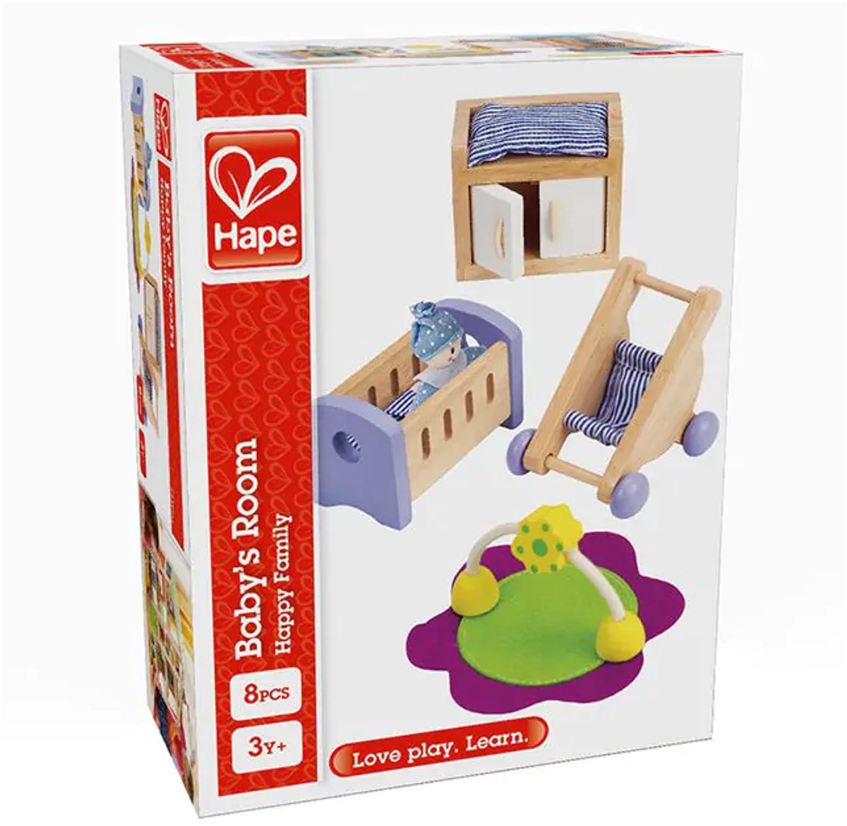 Hape Babykamer Poppenhuis Meubels - Houten Speelkamer met 8 Onderdelen, vanaf 3 Jaar — afbeelding 14