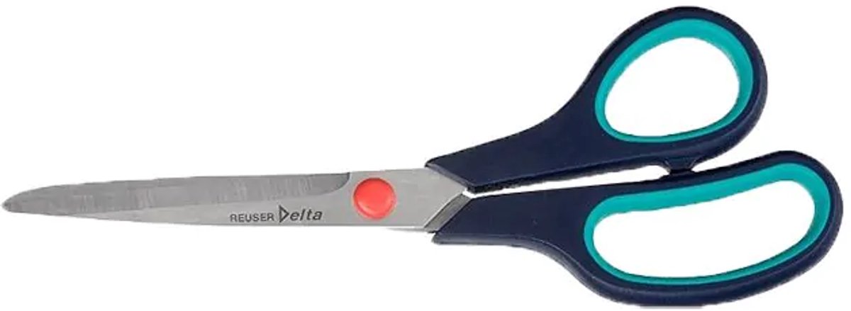 Reuser stof- en textielschaar - stoffenschaar - soft grip - 21cm- grijs/groen - Reuser Delta