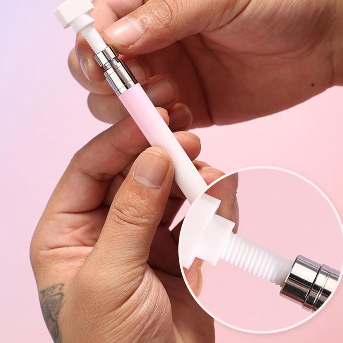 Navulbare Wax Pen - Steentjes Applicator Boor Potlood - Manicure DIY - Zelfnivellerend - 15 cm - Wit