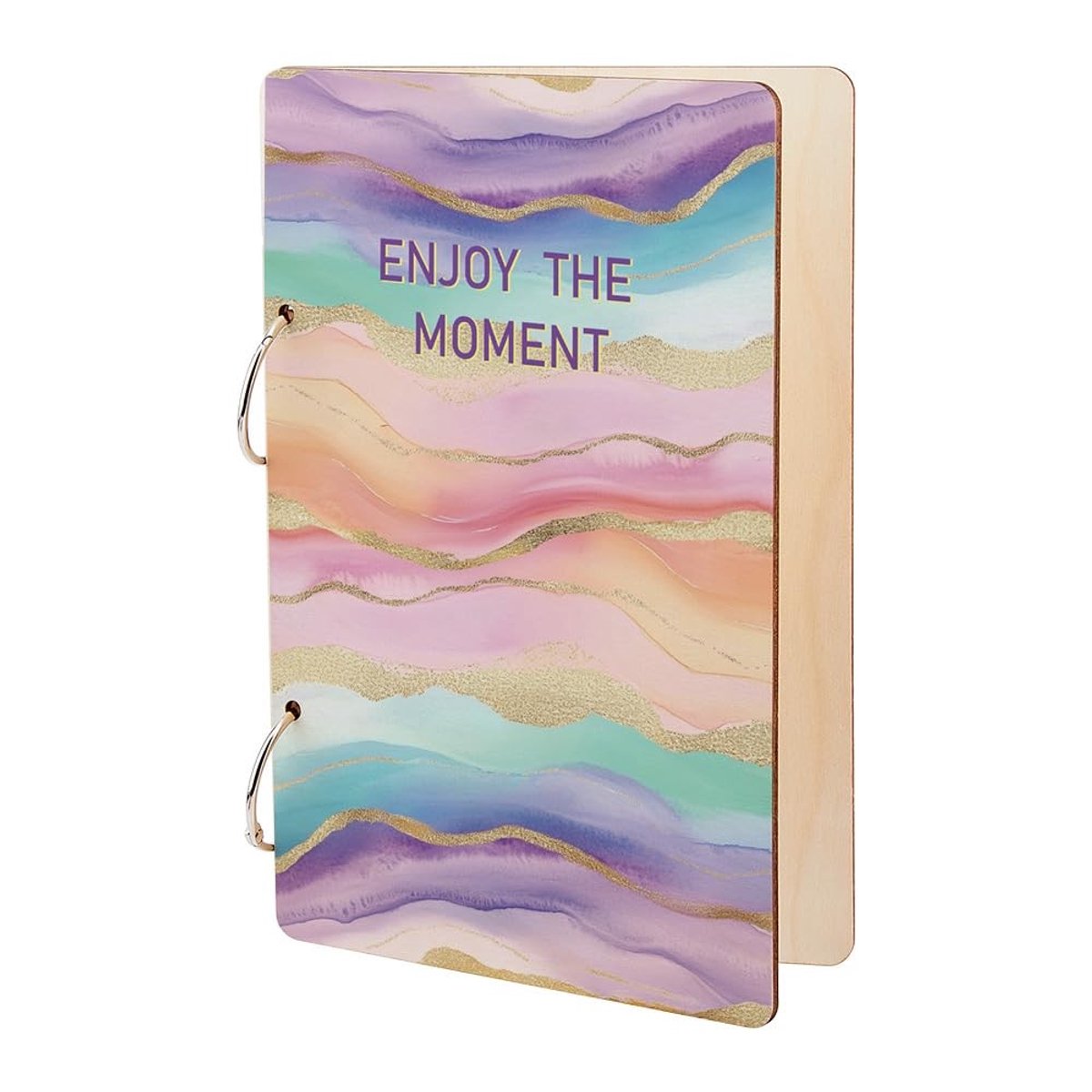 aladdien - Wenskaarthouder - Bruiloft Planner - Houten Organizer - Aquarel Fotoalbum - 2-Ringen Binder - Creatieve Keepsake - Geschikt voor Herinner...