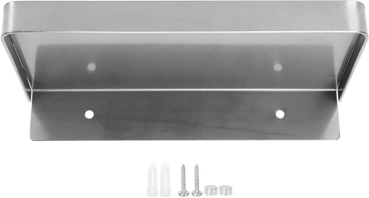 Allecto Plus - Wandplank badkamer roestvrijstalen plank zwevend voor slaapkamer keuken - 7