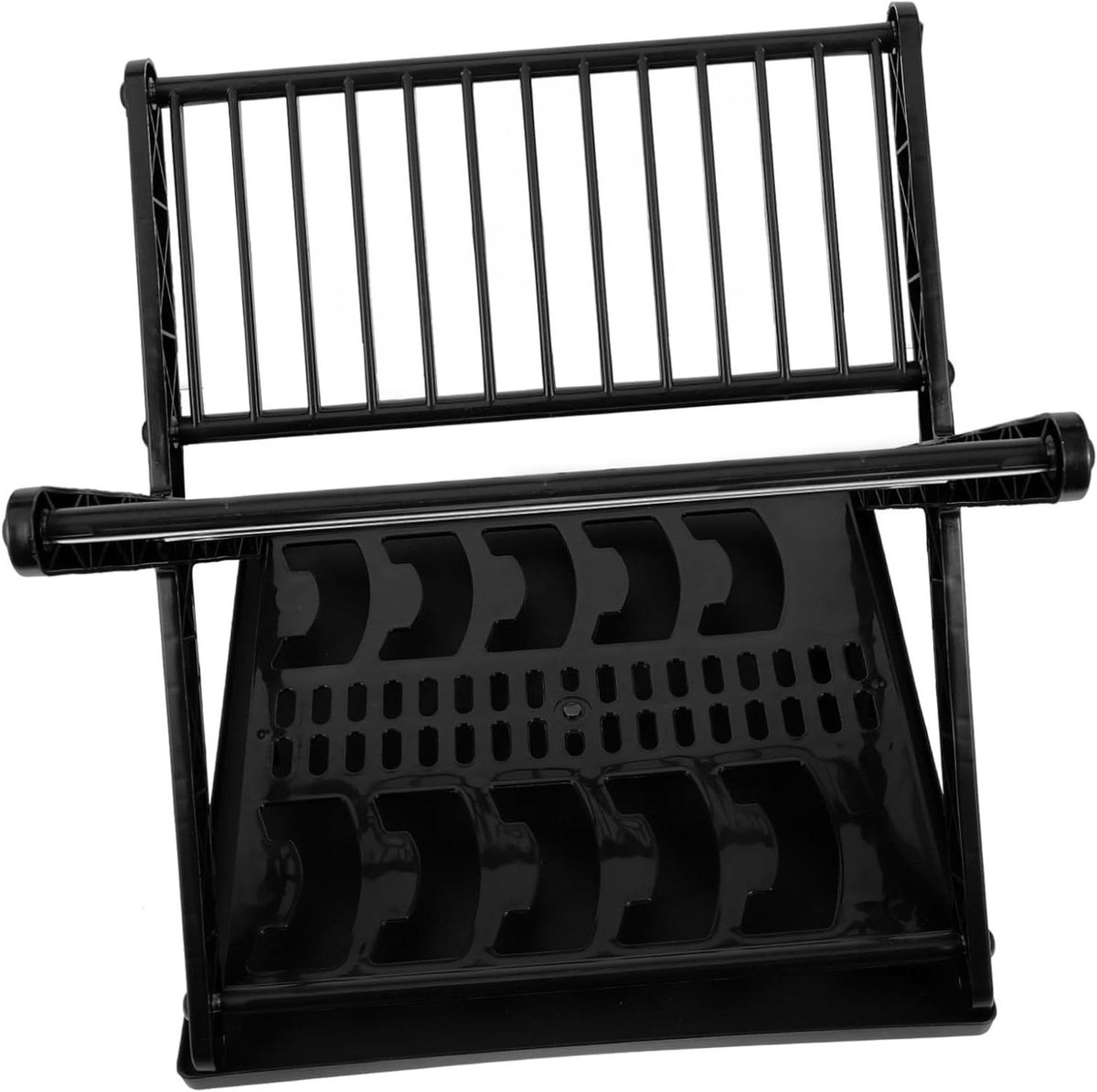 Keuken Afdruiprek - Serviesdroger Bordenrek - Aanrecht Organiseren - Compact Ontwerp - 29.50X29.50X28.00CM - Zwart