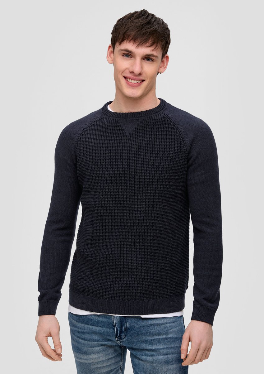 Qs Men-Pull--58W0 BLUE-Maat XXL