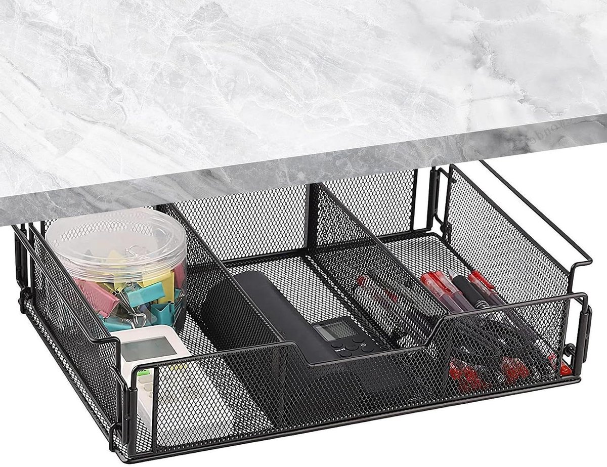 Onderbouw Lade - Bureau Lade Organizer - Bureau Opbergen - Zelfnivellerend - 36.5 cm - Zwart
