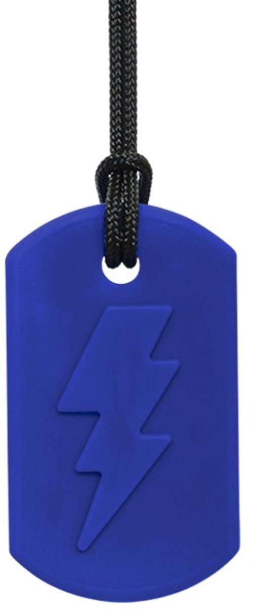 ARK Therapeutic kauwketting speelgoed Bolt Bite bliksemschicht blauw.