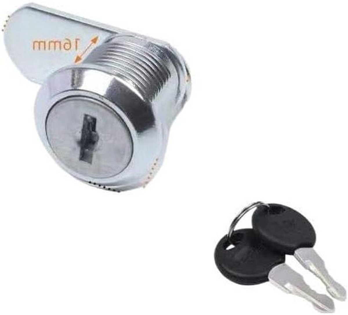 Brievenbus Slot - Kastslot Cilinder - Veiligheid Kast - Verchroomd Zinklegering - 16 mm - Chroom