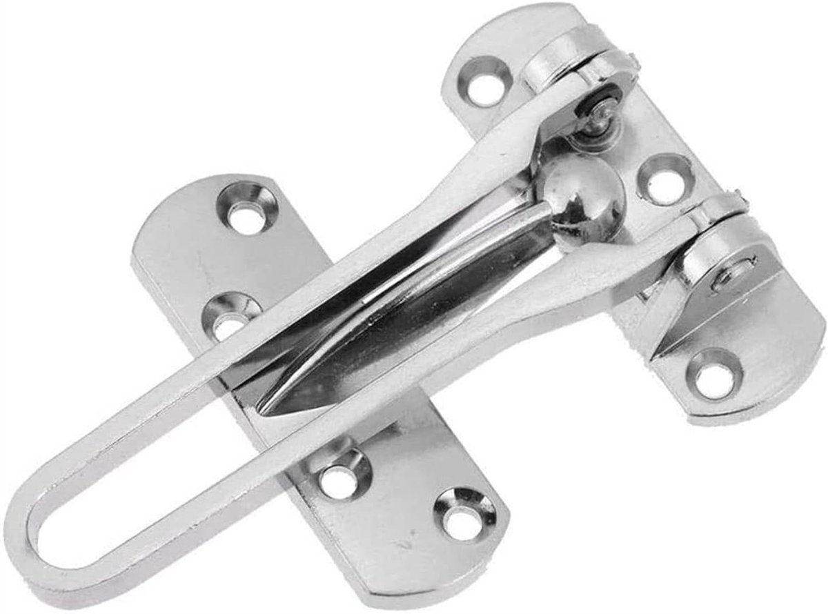 Deurscharnier Beveiliging - Deurketting Hasp - Veilig Deur Openen - Zichtbaar tot 50mm - 1 Gram - Chroomkleur