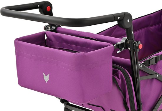 FUXLIFE by FUXTEC CT850 Bolderkar Kinderwagen - Opvouwbaar - Paars - Comfortabel & Veilig - Met Zonnedak & Handkar - Max. 75kg — afbeelding 3