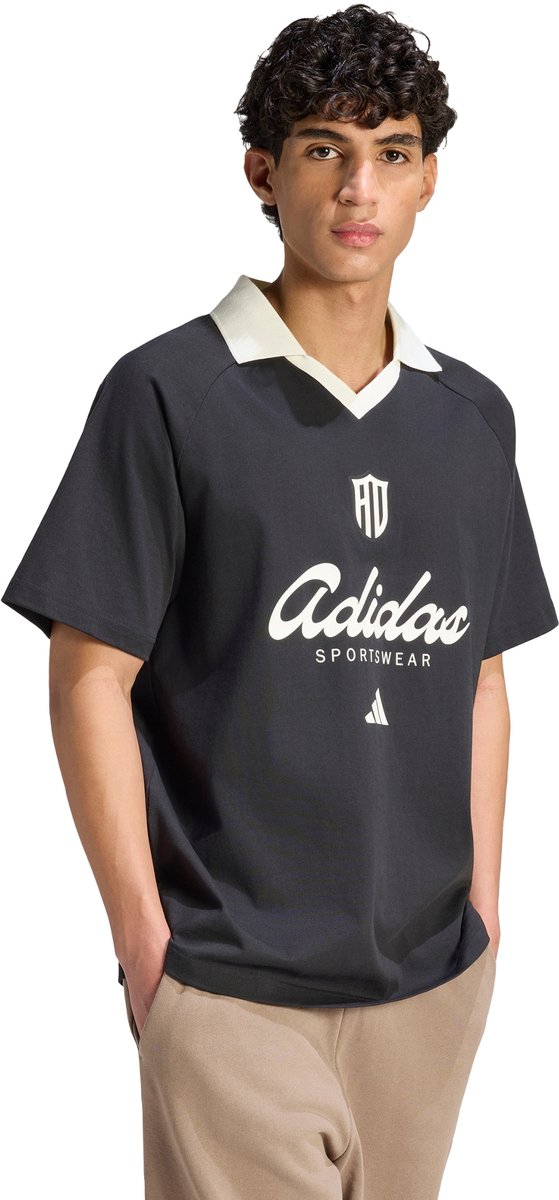 Adidas Sportswear Lux Tiro Script Graphic Polo-T-Shirt Heren Zwart