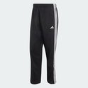 Zwarte sportbroek met witte Adidas strepen op de zijkant en een Adidas logo.