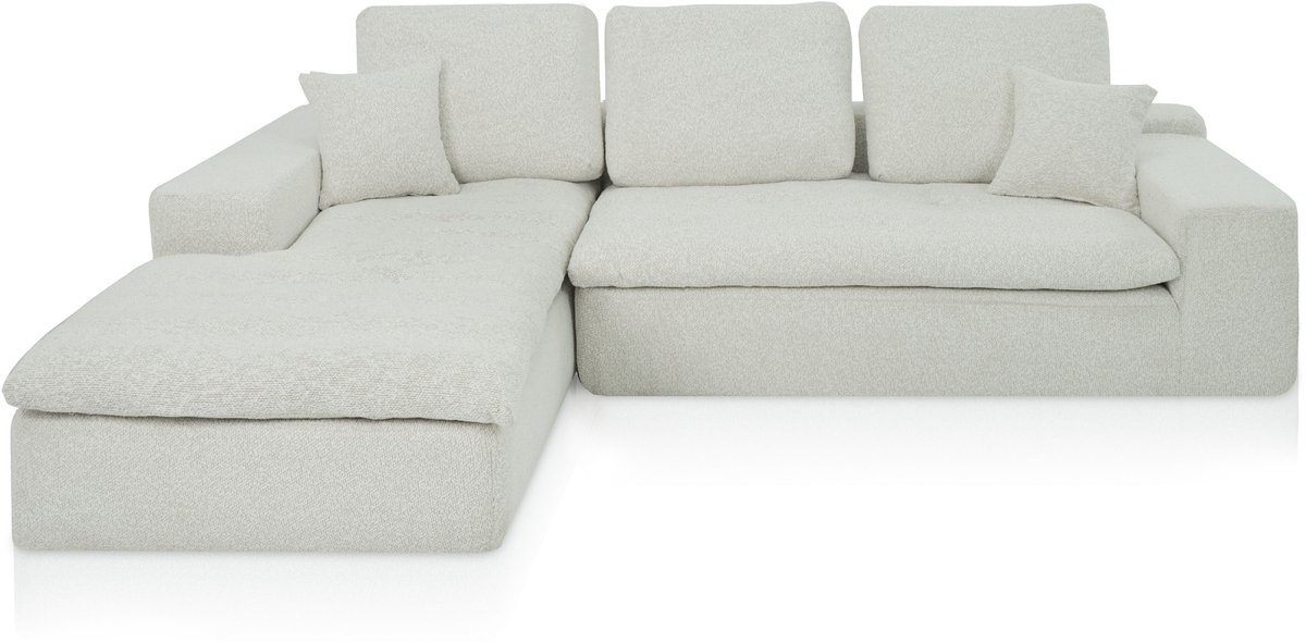Lazy Hoekbank Bouclé Beige Links