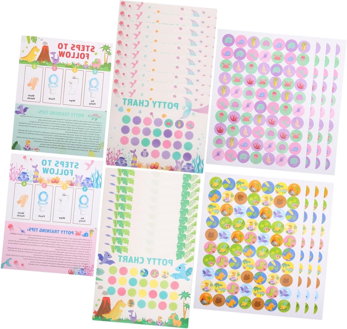 Zindelijkheidstraining Stickers - Schema Kaart - Kinderen Leren - Leuk Cartoonontwerp - 25.50X20.50CM - Gemengde Kleur