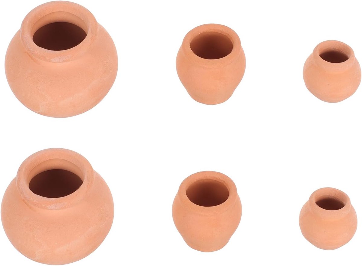 Famanu – Mini terracotta kleipotten set van 6 stuks, multifunctionele bloempotten voor binnen en buiten, ideaal voor kleine planten en knutselen