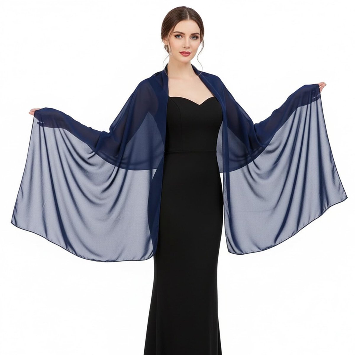 Stola Festive Chiffon Sjaal - 200x70 cm - Lichtgewicht Accessoire voor Bruiloft en Avondkleding