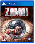 ZOMBI PS4 game cover met een zombie oog dat een zombie weerspiegelt.