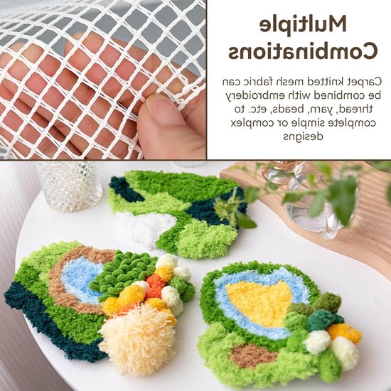 DIY Tapijt Maken Tapestry Mesh Naaldwerk Blad 49.99×149.38.6cm Lege Tapijt Haken Mesh Canvas Mat voor Borduren en Breien, Creatief Handwerk en Interieurdecoratie van Merkloos — afbeelding 4