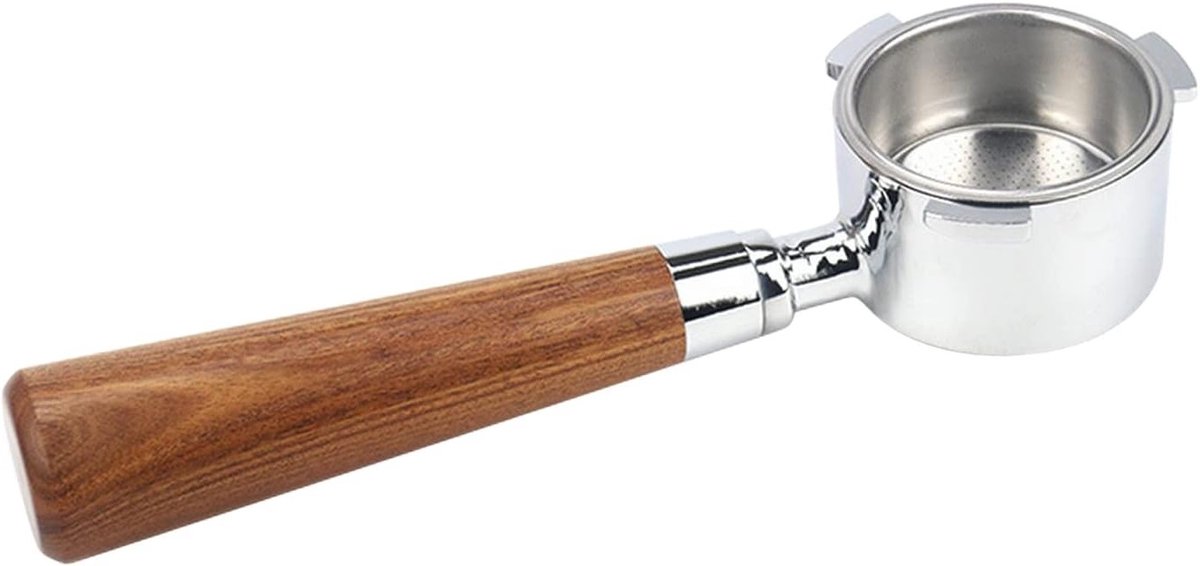 51mm Koffie Bottomless Strainer Carrier met Filtermand en Houten Handvat, Vervangbaar voor EC680 EC685 Koffiemachine, Herbruikbaar Filter voor Optimale Koffie-extractie en Barista Accessoires