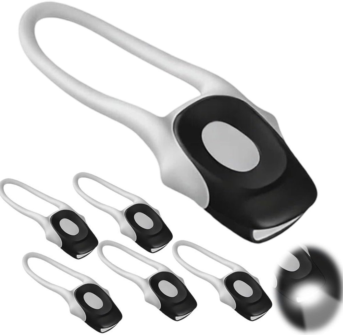 Multifunctionele Waterdichte LED Waarschuwingslichten - 6 Stuks Silicone Pram Lights met Helder LED en 3 Verlichtingsfuncties voor Kinderwagens en Buitenactiviteiten