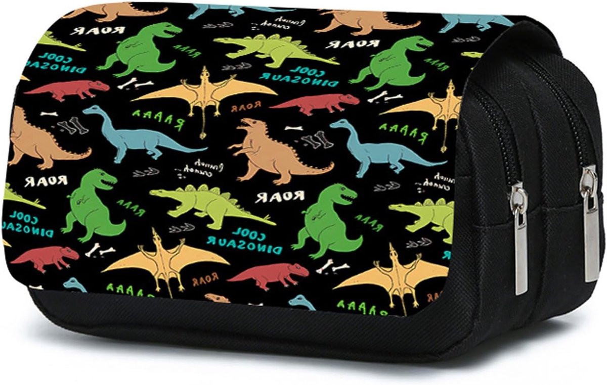 Grote Capaciteit Pennen Etui voor Kinderen, Ideaal voor Schoolbenodigdheden en Cadeaus, Dinosaurus Ontwerp, Perfect voor Studenten en Creatieve Activiteiten