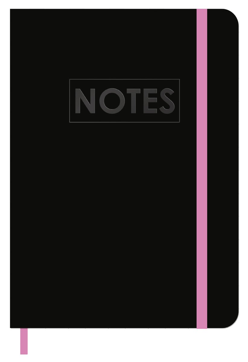 MGPcards - Notitieboekje/opschrijfboekje - gelinieerd - 80 pagina's - A5 formaat - Mini schrift met harde kaft - Zwart+Roze