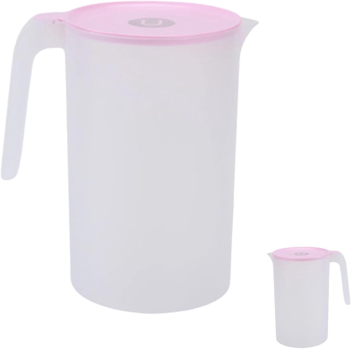 Waterkan 2.5L met Deksel en Handvat - Ideaal voor Thee, Sap en Melk - Geschikt voor Koude en Warme Dranken (Roze)