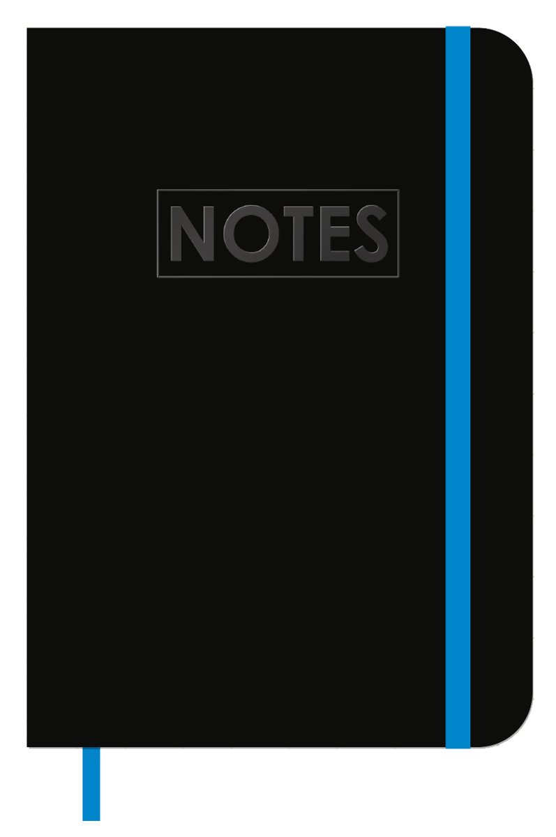 MGPcards - Notitieboekje/opschrijfboekje - gelinieerd - 80 pagina's - A6 formaat - Mini schrift met harde kaft - Zwart+Blauw