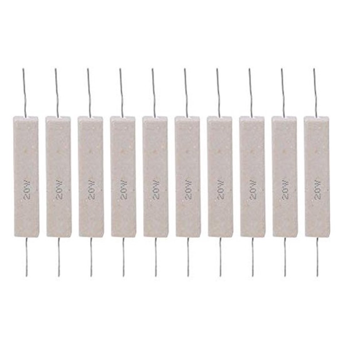 10st Cement Weerstand 10ohm ± 5% Keramische Draad Weerstand Inductieve Cement Weerstand Hoge Nauwkeurigheid Voor Printplaat 20 W (10R), weerstand
