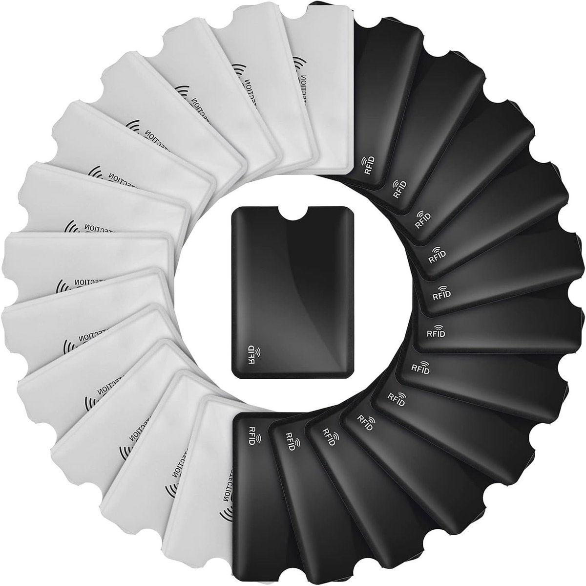 Set van 24 RFID Blokkerende ID Kaart Houder Cases voor Dames en Heren, Minimalistisch Zwart, 3.6 x 2.5 inch, Veiligheid, Bescherming, Organisatie