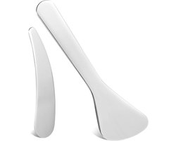Set van 2 herbruikbare roestvrijstalen cosmeticaspatels, ideaal voor masker, crème en lotion…