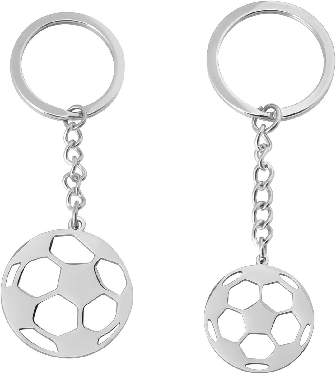 Voetbal Sleutelhanger van RVS - Unieke Sleutelhanger voor Voetbalfans en Sportliefhebbers - Perfect Cadeau voor Sportliefhebbers en Voetbalenthousiastelingen