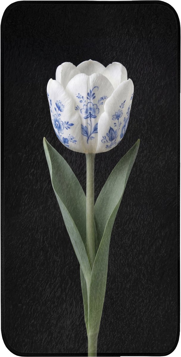 WC mat 60x120 cm - Antislip - Tulp - Patroon - Blauw - Toiletmat - Vloermat - Douchemat - Toilet tapijt - Toiletmatten
