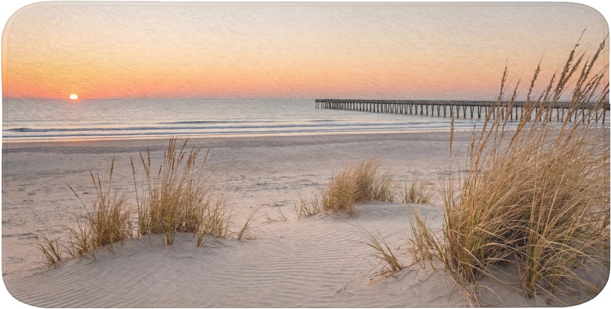 WC mat 120x60 cm - Antislip - Pier - Zonsondergang - Strand - Toiletmat - Vloermat - Douch