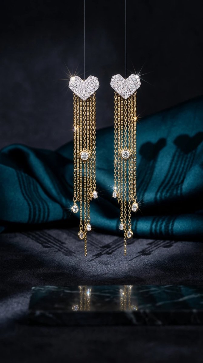 Dorvina Messing Dames Oorbellen Goudkleurig Zirkonia Kalpli Hangende Ketting Vintage Dames Oorbellen