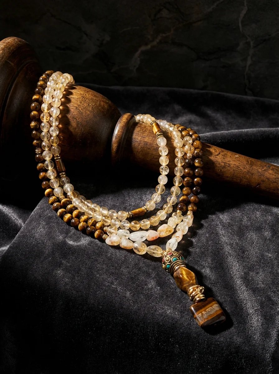 Dorvina Natuurlijk Steen Sieraad Sitrin, Kaplangozu en Akik Steen 3-Rij Antiek Goud Detail Bohem Dames Ketting