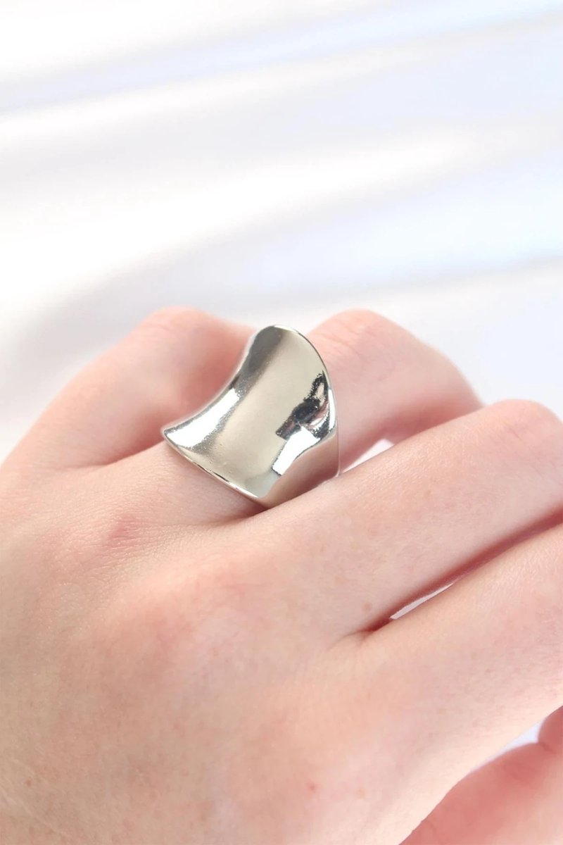 Dorvina Verstelbaar Silver Kleur Kavisli Ayna Ring | Stijlvol en Duurzaam Sieraad, Aksesuar