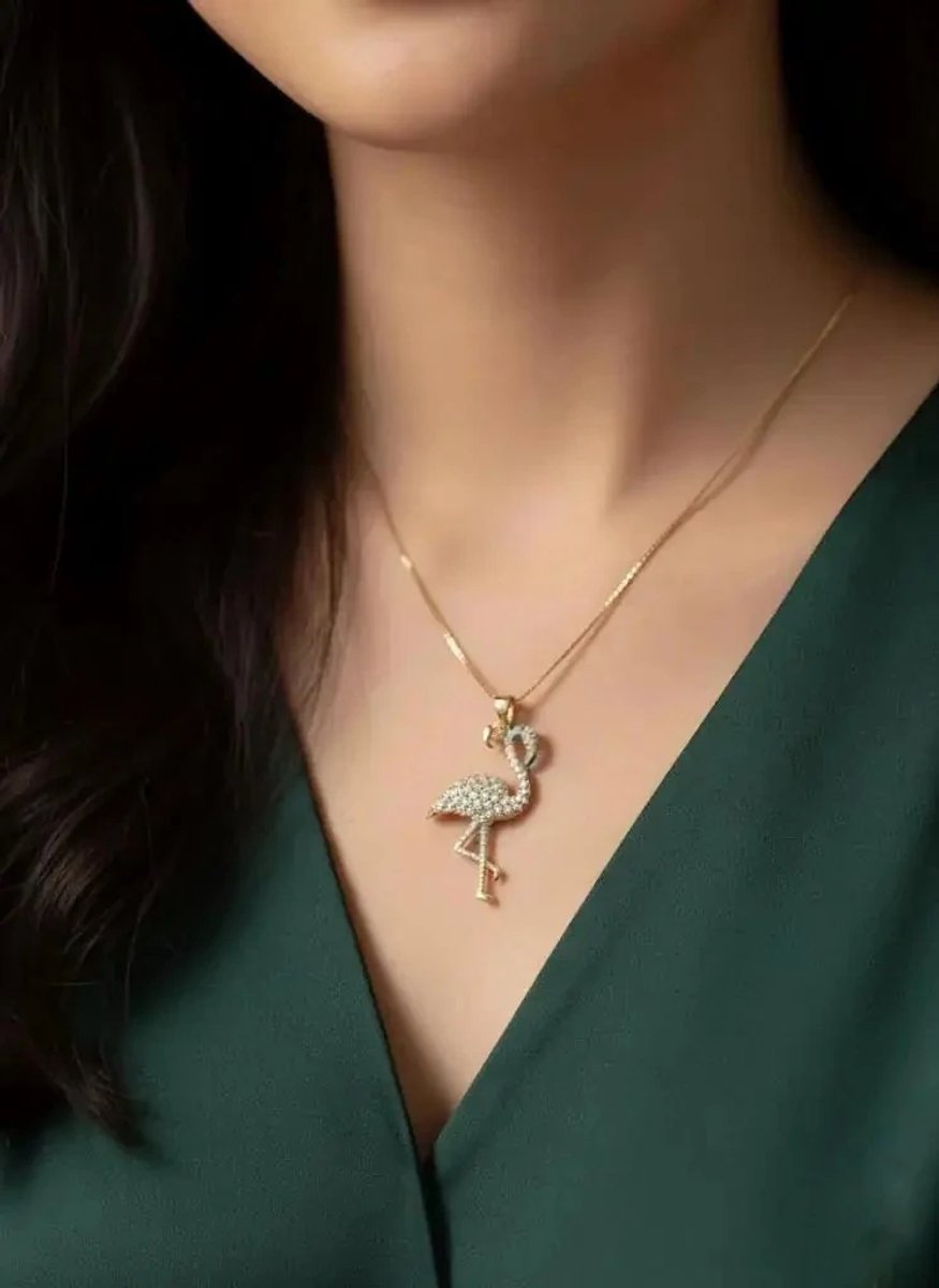 Dorvina 316L Staal Ketting Verkleurt Niet Hypoallergeen Zirkonia Goudkleurig Leylek Dames Ketting