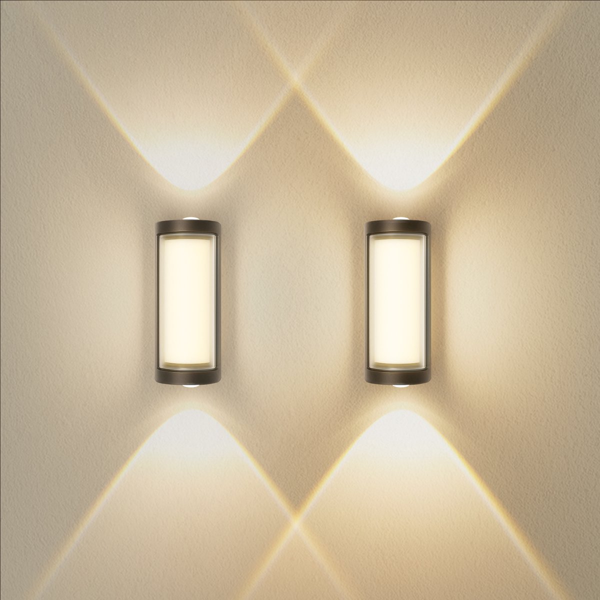 Oraymin LED Wandlamp Binnen/Buiten - Up & Down - 7W - 3000K - Aluminium - Wit - Set van 2