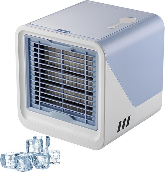 Draagbare 3-in-1 luchtkoeler blauw 500 ml USB 3 snelheden stil 8W voor slaapkamer kantoor student