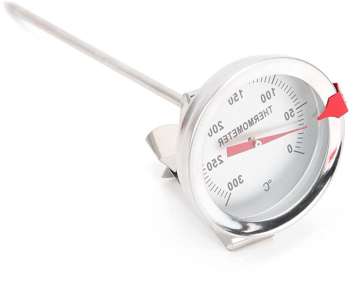 Frituurthermometer RVS, 50-300°C met Groot Display en Lange Probe voor Koken en Vriezen