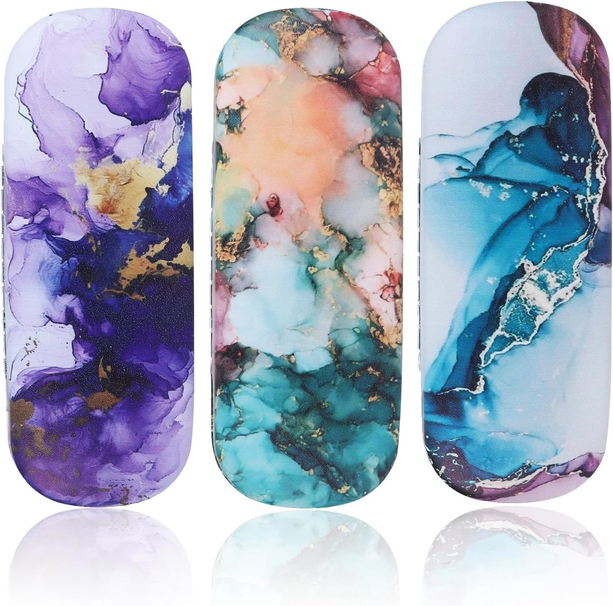3-delige Hardcase Brilhoes - Gepersonaliseerde Grote Hard Shell Brilcase voor Dames, Heren en Kinderen - Draagbare Bescherming voor Zonnebrillen en Correctiebrillen